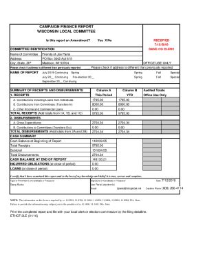 Fillable Online Office Use Only Campaign Finance Report Fax Email