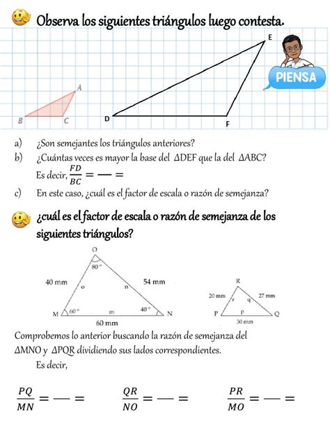 Ficha De Semejanza De TriÁngulos Artofit