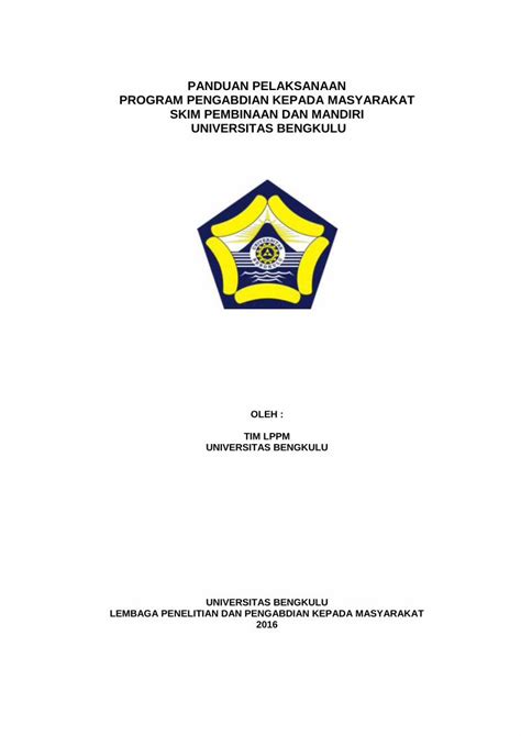 Pdf Panduan Pelaksanaan Program Pengabdian Kepada Lppm Unib Ac Id