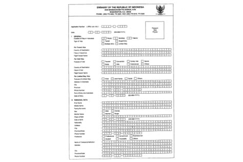 Indonesia Tourist Visa Application Form Pdf