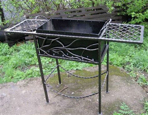 Мангал со столиком своими руками из металла - 94 фото