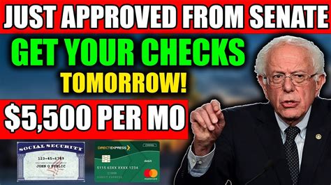 Just Approved From Senate Get Your 5500 Mo Checks Tomorrow Social