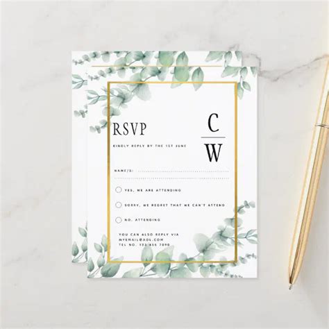 Eucalyptus Leaves Wedding Greenery Gold Qr Code Zazzle