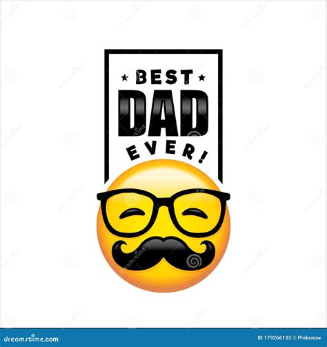 Father`s Day Smiley Vector Design Happy Father`s Day Text With Emoji