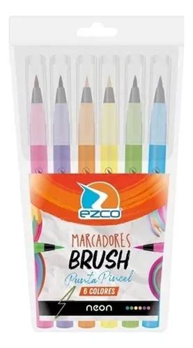 Marcador Fibras Brush Punta Pincel Lettering Ezco X 6 Neon MercadoLibre