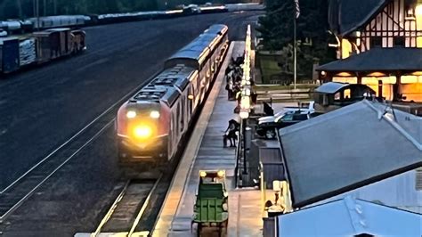 Amtrak Train Departs Whitefish Montana Train Station Alc Leading