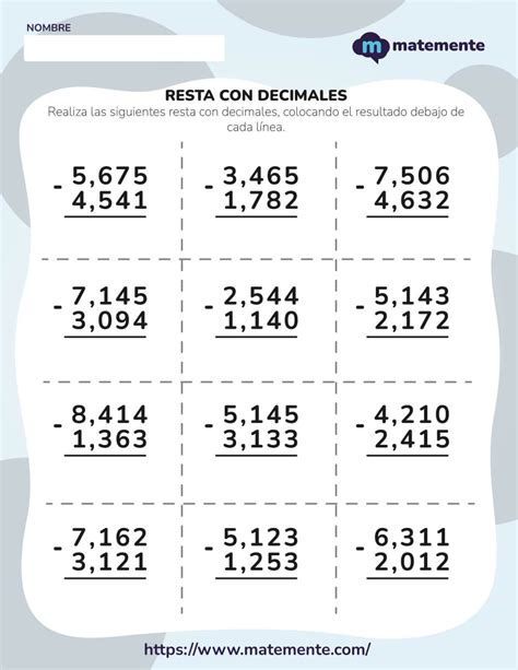 Ejercicios De Sumas Y Restas Decimales Image To U