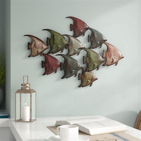 Coastal Metal Fish Wall D Cor In Fish Wall Decor Metal Fish