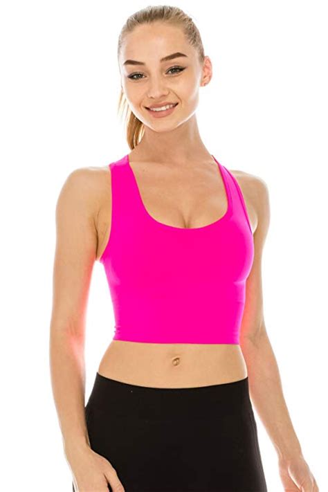 Kurve Womens Workout Sports Bra Seamless Built In Shelf Bras Tank