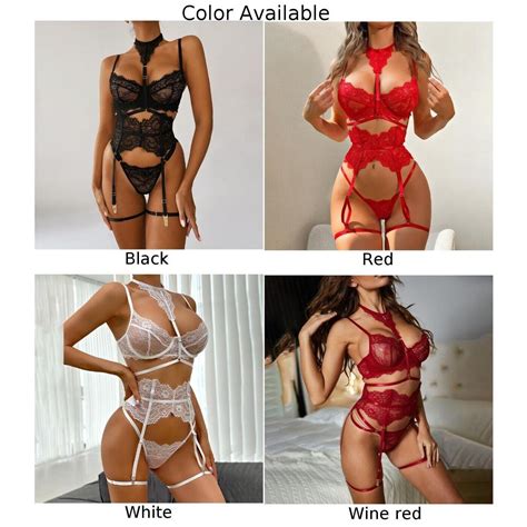 Sexy Spitze Dessous Set Mit Bh String Und Strumpfband Für