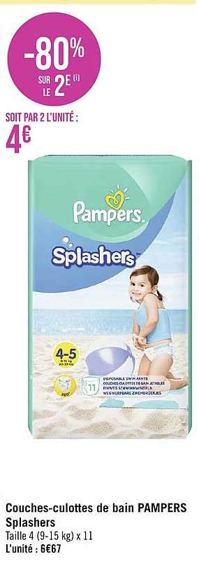 Promo Couches Culottes De Bain Pampers Splashers chez Géant