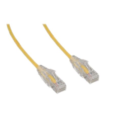 Slim Cat6a Yellow Copper Ethernet Cable 10Gbit 10Ft