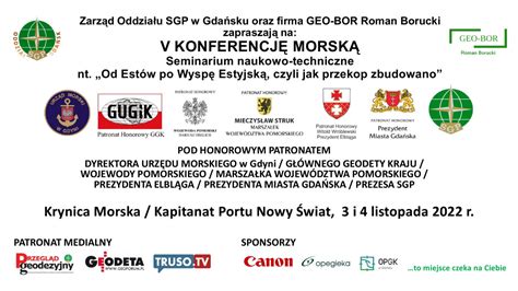 Stowarzyszenie Geodetów Polskich V Konferencja Morska Seminarium