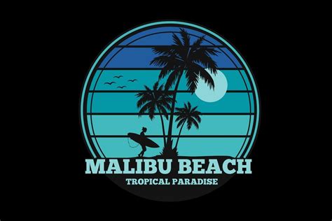 Malibu Beach Silhouette Design 2690738 Vector Art At Vecteezy