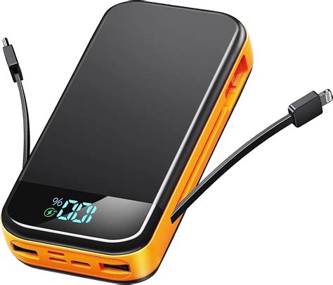 Power Bank 32000 MAh Con Cavi Integrati Powerbank USB C 20W PD Carica