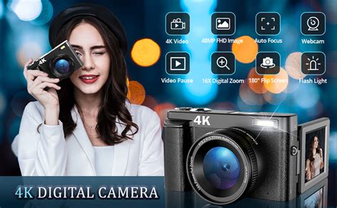 Duluvulu Digitale Camera 4K UHD Fotocamera Autofocus Met 32G Kaart