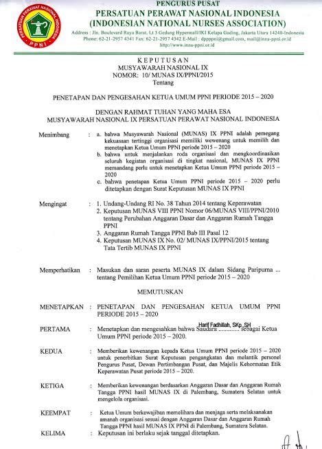 Contoh Surat Keputusan Organisasi Contoh Surat Keputusan Struktur My