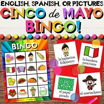 Cinco De Mayo Fiesta Bingo Game Activities Spanish English