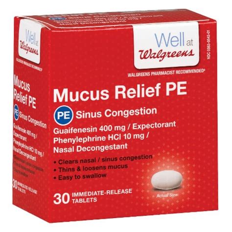 Walgreens Mucus Relief Pe Sinus Congestion Tablets Ct Qfc