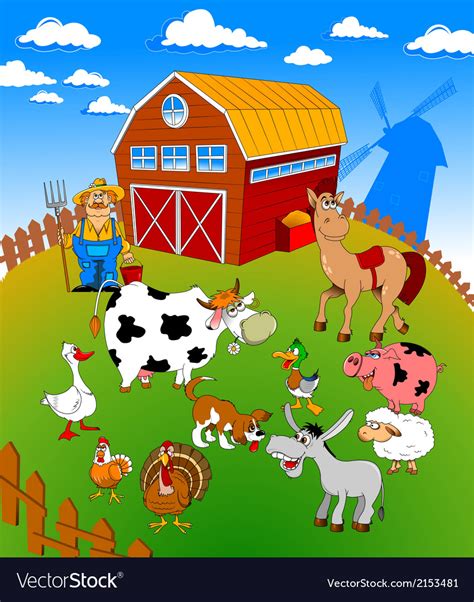 Farm Cartoon Drawing Illustration Cartoon Illustration Farm Cartoon ...