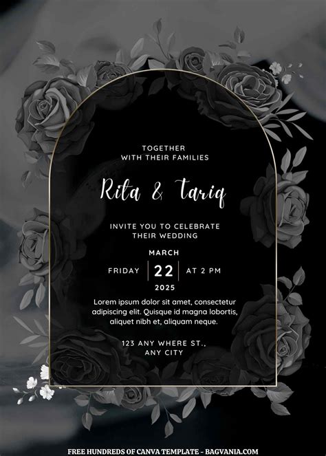 16 Black Roses Canva Wedding Invitation Templates Artofit