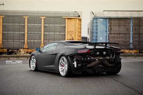 Matte Black Lamborghini Gallardo Lp560 4 On Egoista Inspired Pur Wheels Gtspirit