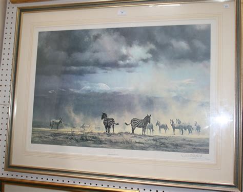 After David Shepherd Storm Over Amboseli 20th Century Colour Print