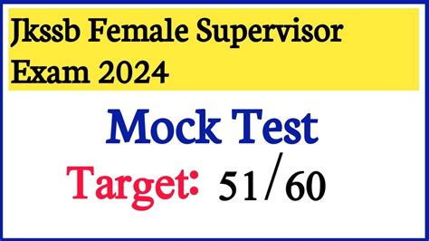 Jkssb Female Supervisor Exam Mock Test Full Length Mock Test