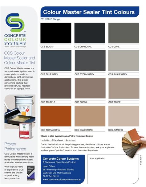 Sealant Color Chart