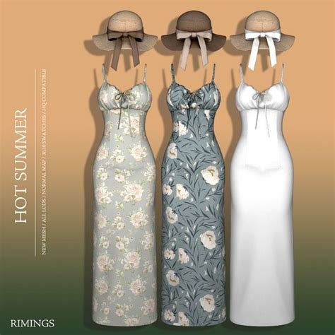 Rimings Hot Summer Rimings In 2024 Sims 4 Dresses Sims 4