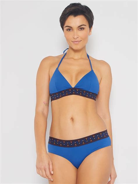 Haut De Maillot De Bain Triangle D Tail Ethnique Bleu Kiabi