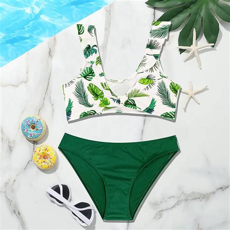 Conjunto De Bikini Con Estampado Para Ni As Traje De Ba O Sexy De 2 Piezas