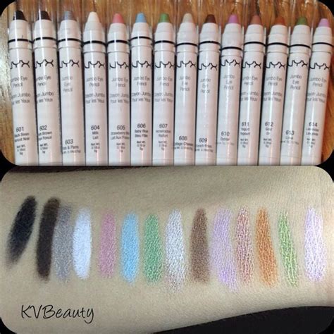 Nyx Jumbo Eye Pencil Collection Swatches 1 14 Maquillaje Ideas