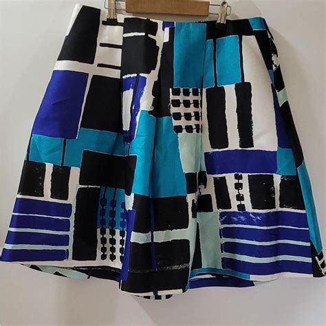 Lane Bryant Womens Blue And Black Skirt Depop