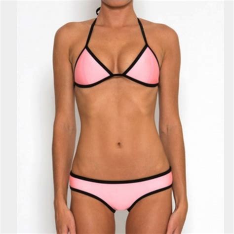 Pink Victoria S Secret Swim Pink Neoprene Bikini Poshmark