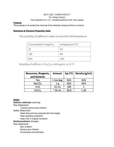 Lab Report 4 Ochem Lab 4 09 21 CHEM 3105 TA Ferley Orozco The