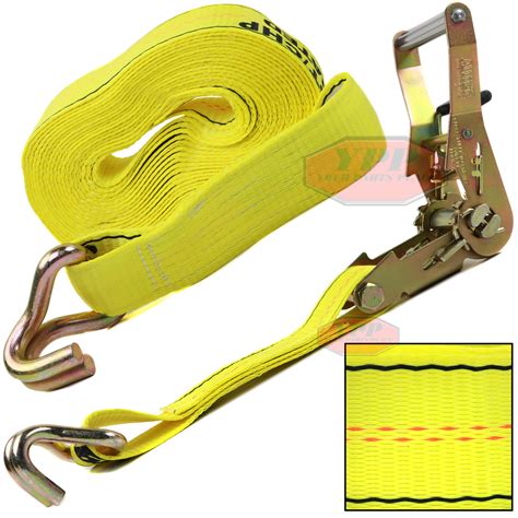 Ft X Hd J Hooks Ratchet Nylon Tie Down Strap Lbs Cargo Dot