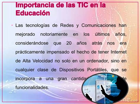 Importancia De Las Tics En La Educacion PPT