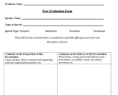 25 Peer Evaluation Form Templates And Samples