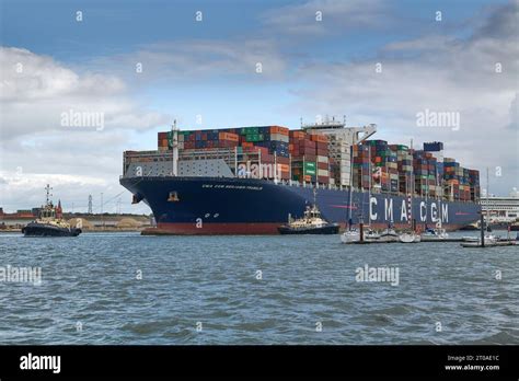 The Ultra Large Container Ship Cma Cgm Benjamin Franklin Entering The