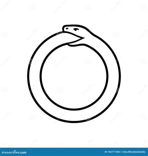 ouroboros snake symbol stock vector illustration  abstract