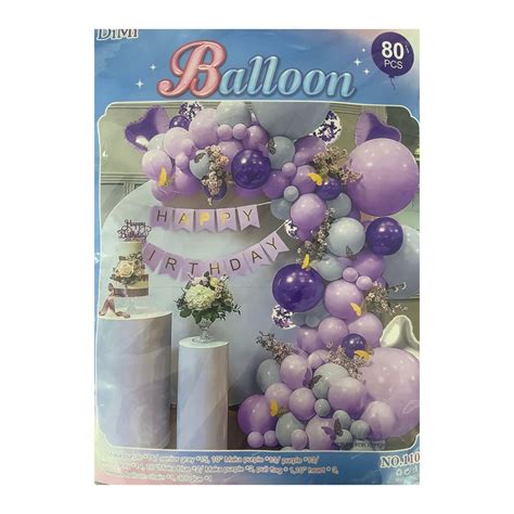 Balloon – 80 Piece Purple – Happy Birthday – 1101 – Allied Home