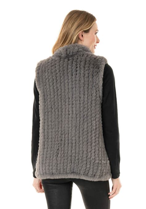 Ultra Knitted Faux Fur Vest Womens Vests