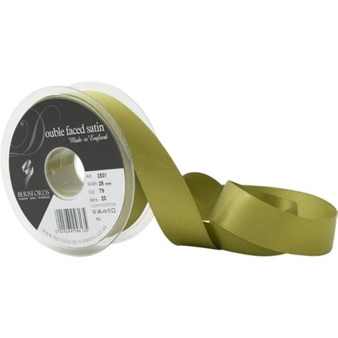 Berisfords Moss Green Mm X M Double Face Satin Cake Ribbon Non