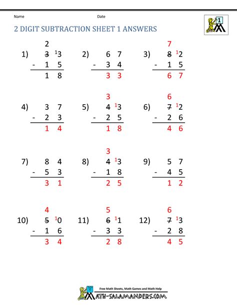 Double Digit Subtraction Without Regrouping Worksheet Tens Worksheets Library