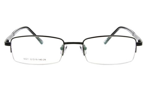 Poesia 6021 Stainless Steel Mensandwomens Semi Rimless Optical Glassesblack