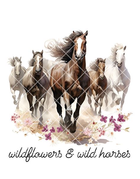 Wildflowers & Wild Horses PNG PDF Digital Download - Etsy