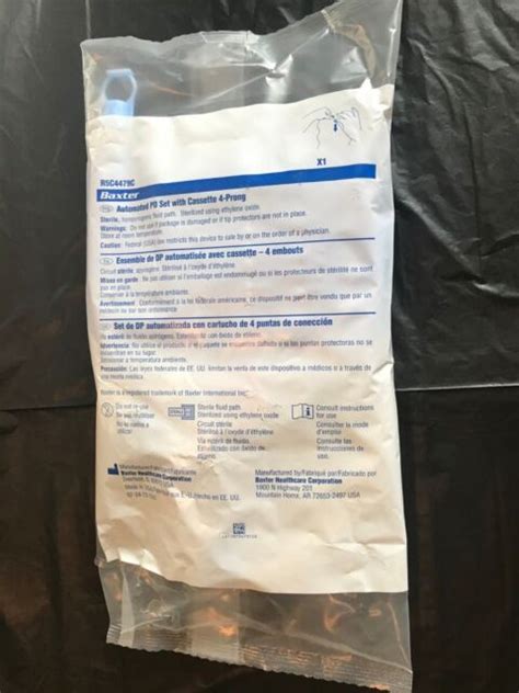 Baxter R5c4479c Automated Peritoneal Dialysis Pd Set Cassette 4 Prong