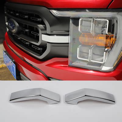 For Ford F 150 2021 2023 Chrome ABS Front Bumper Headlight Grille Decor