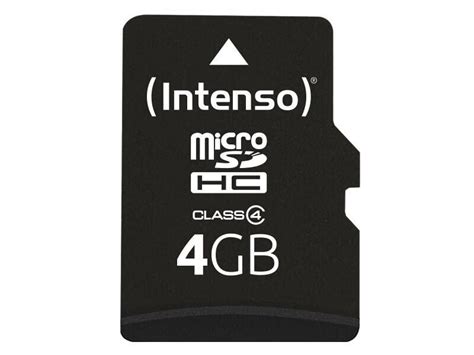 Intenso Micro Sd SDHC 4 GB Speicherkarte Karte 4GB Class 4 Inkl SD